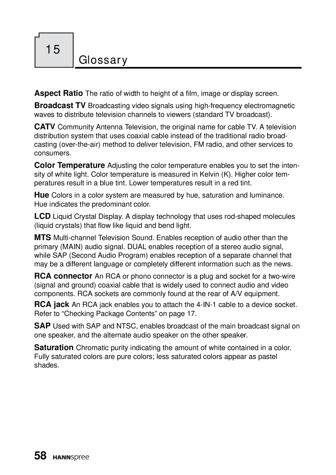 HANNspree WT04-12A1 user manual Glossary 