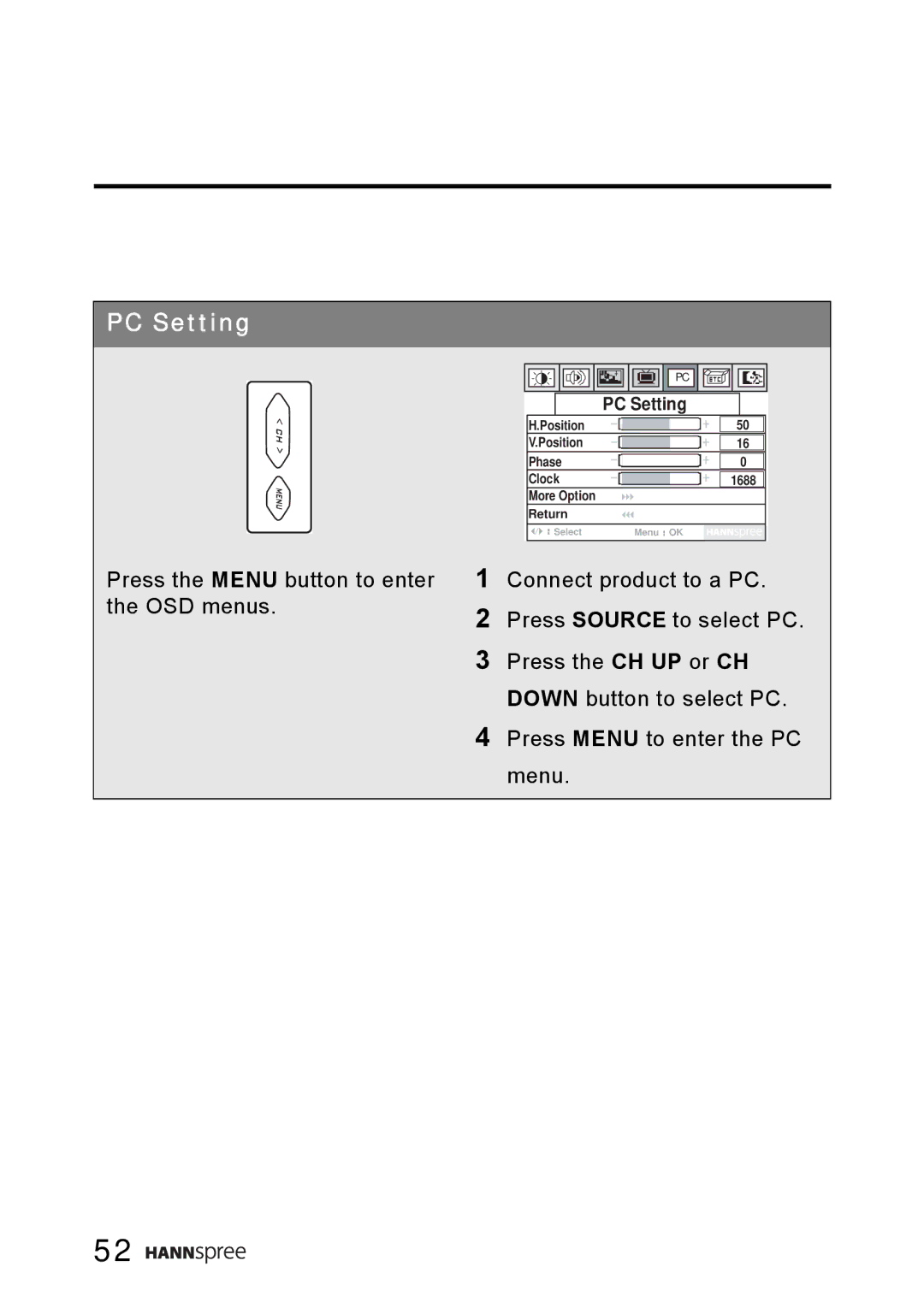 HANNspree WT0C-15A1 manual PC Setting 