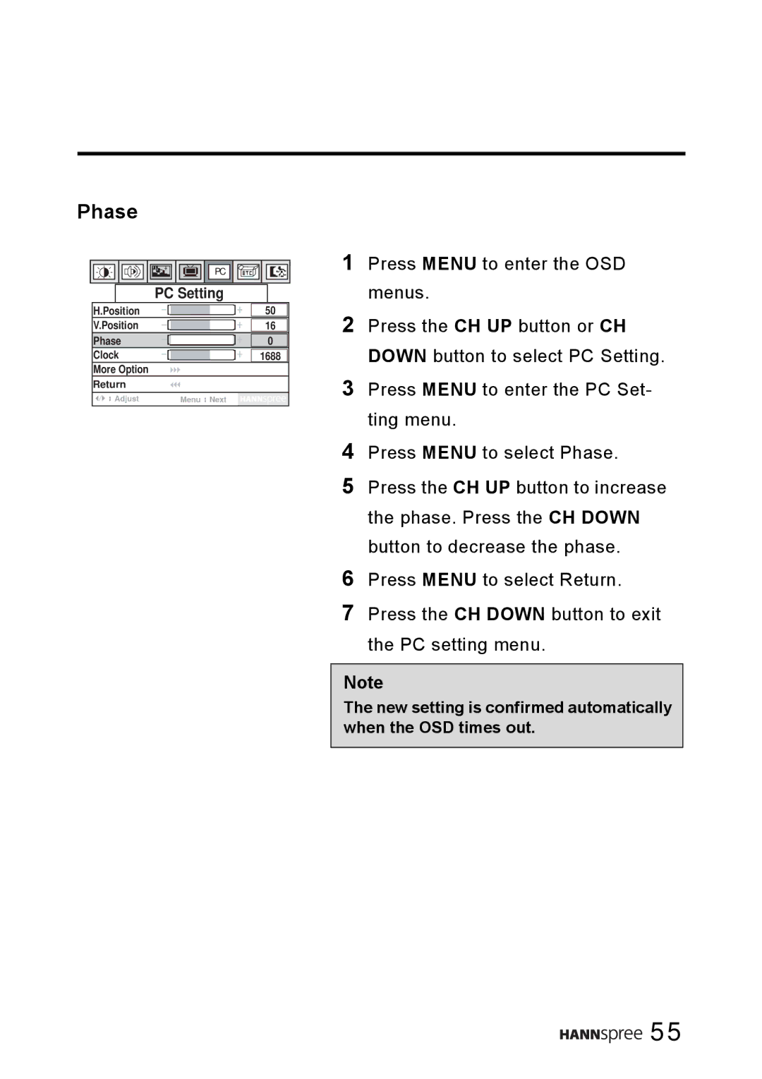 HANNspree WT0C-15A1 manual Phase 