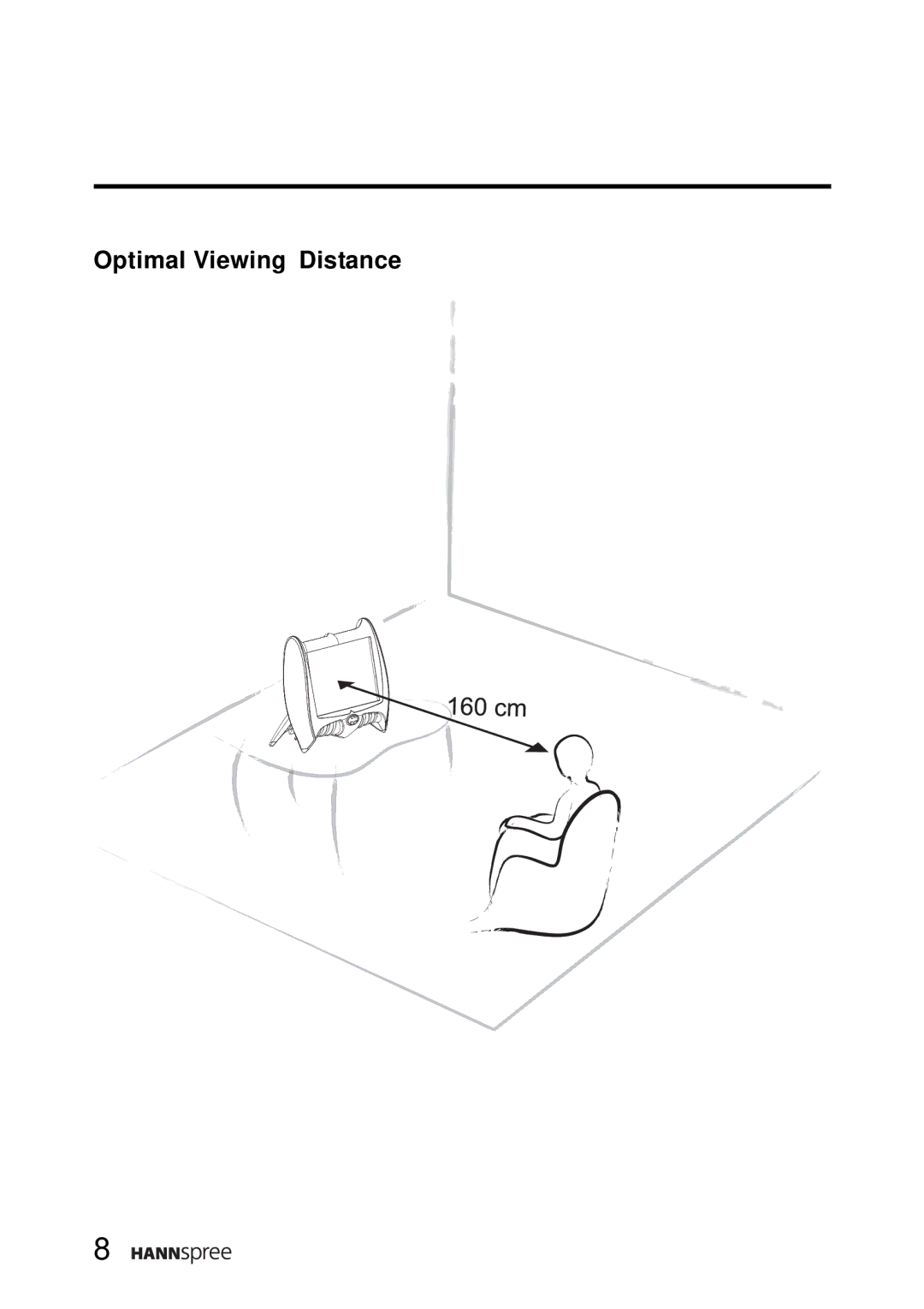 HANNspree WT0C-15A1 manual Optimal Viewing Distance 