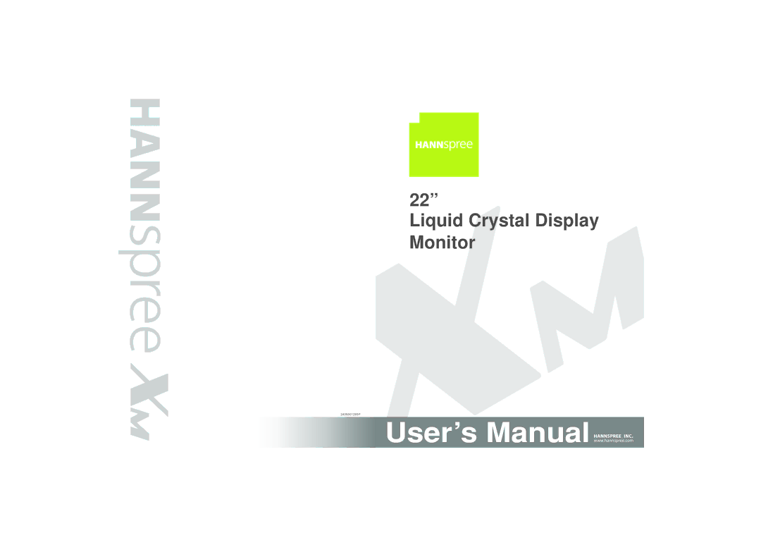 HANNspree XM manual Liquid Crystal Display Monitor 