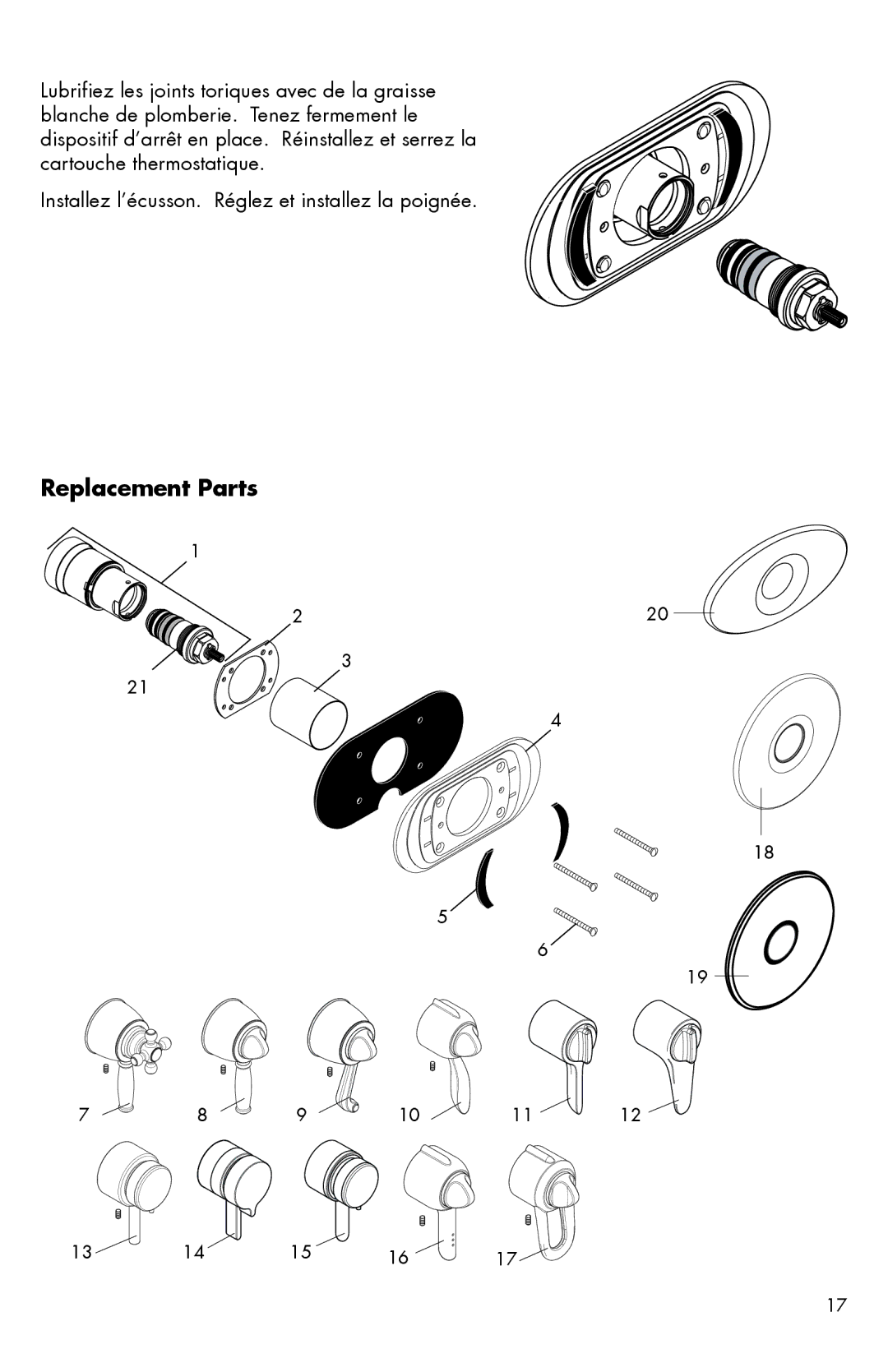 Hans Grohe 06061XX0 installation instructions Replacement Parts 