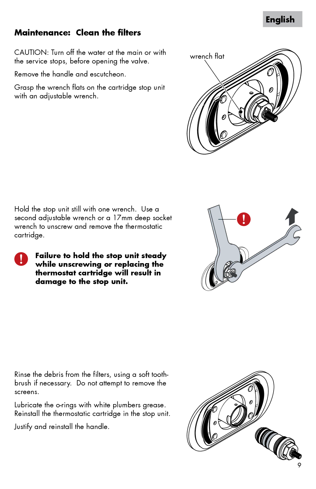 Hans Grohe 06061XX0 installation instructions Maintenance Clean the filters 