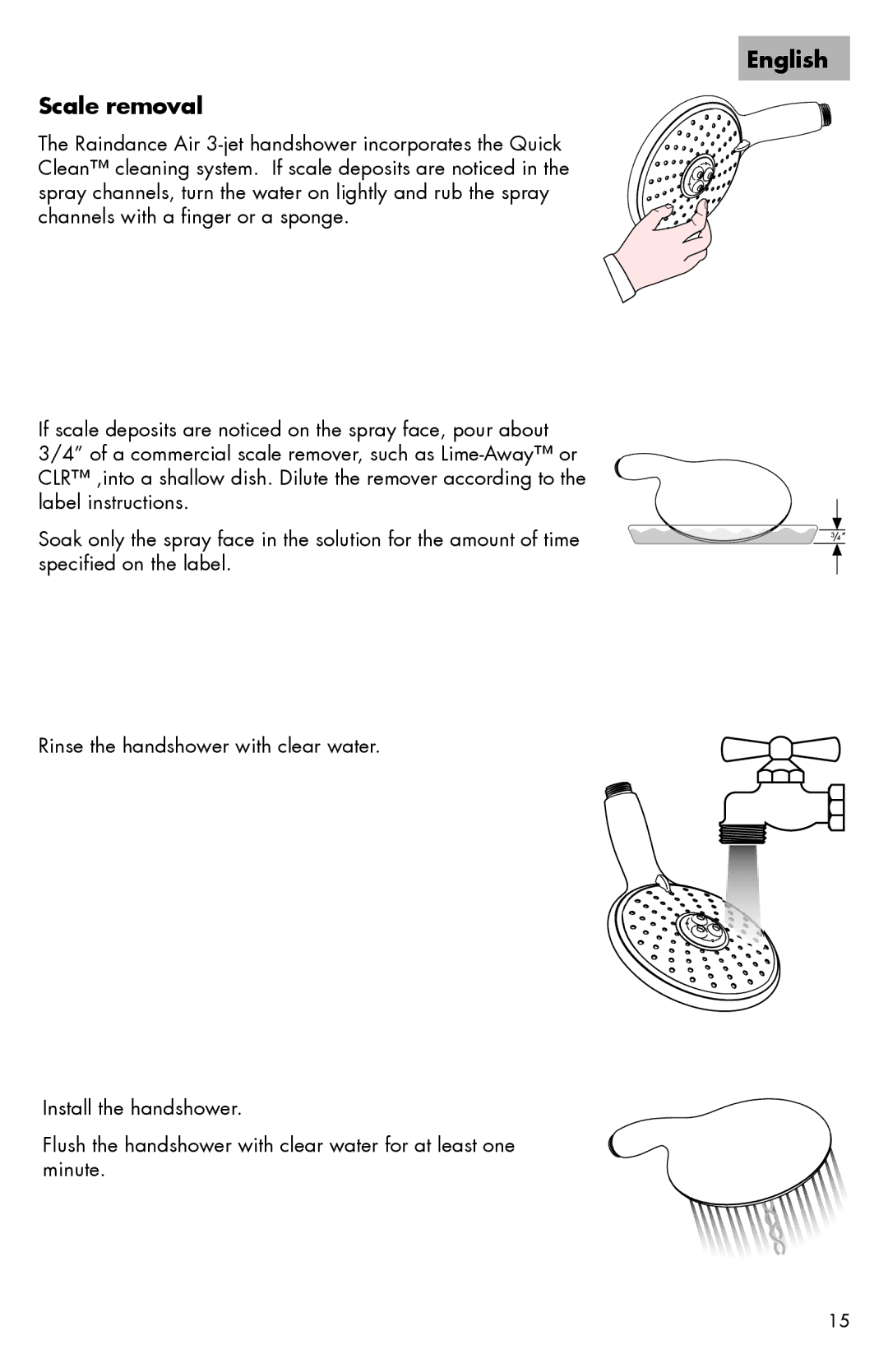 Hans Grohe 06564XX0, 06550XX0, II, 06549XX0, 06573000, 0657000, 06565XX0 installation instructions English Scale removal 