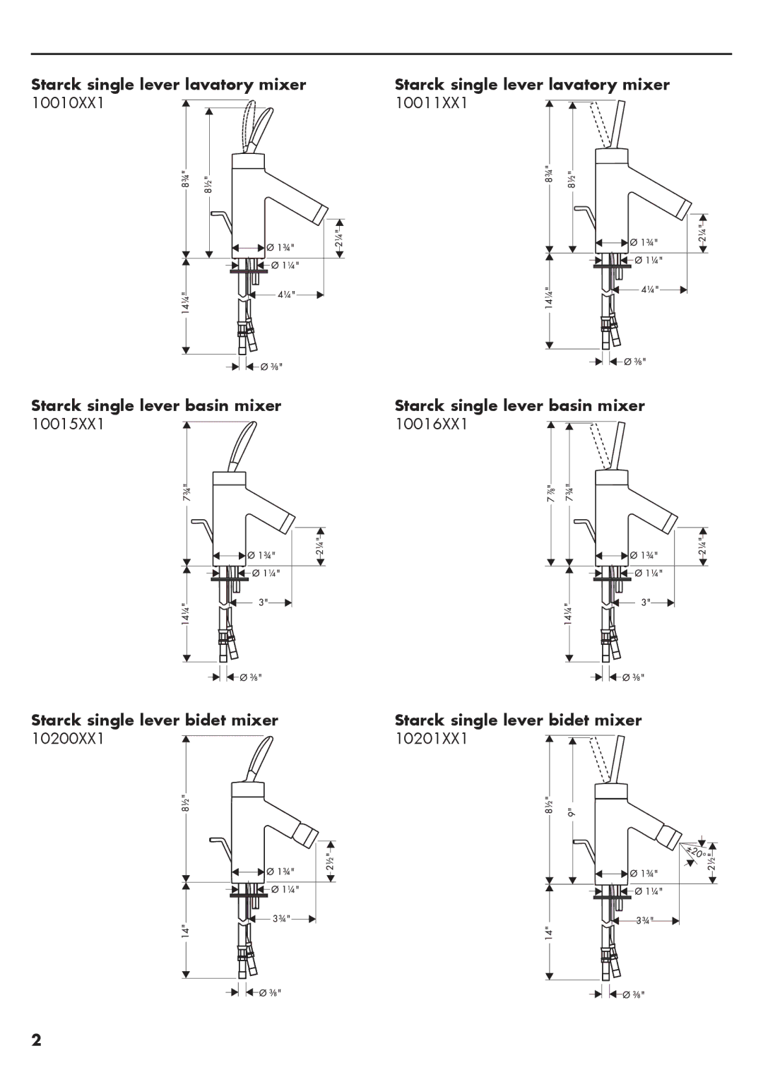 Hans Grohe 10016XX1, 10200XX1, 10201XX1, 10015XX1, 10011XX1 installation instructions 