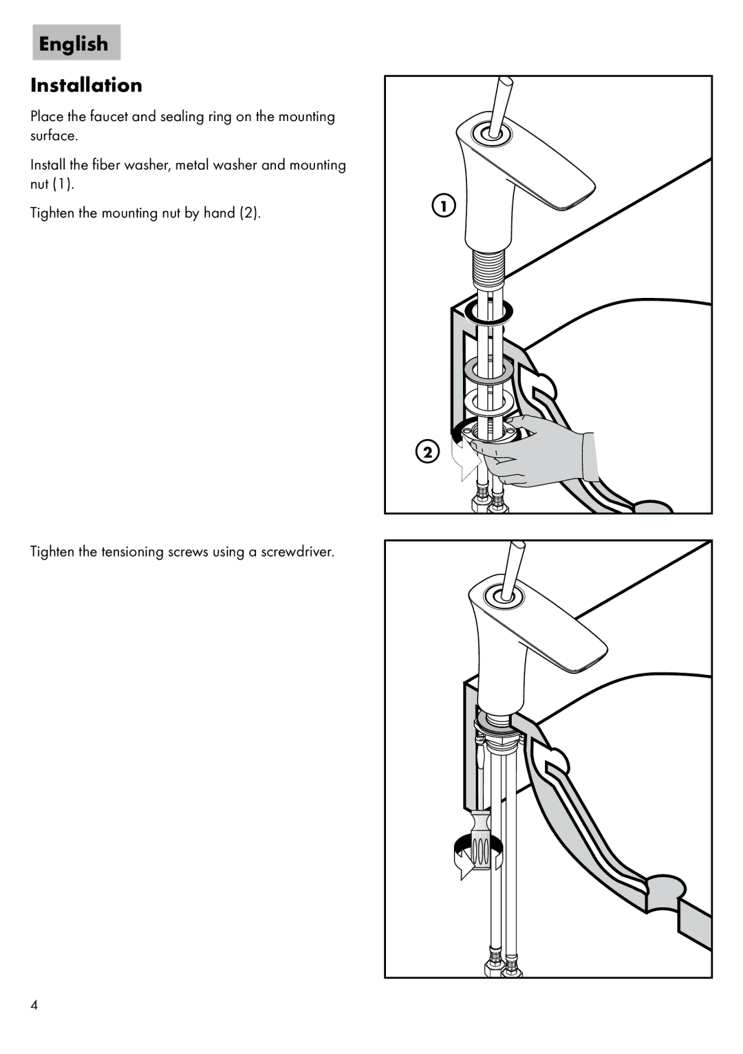 Hans Grohe 15070XX1, 15072XX1 installation instructions English Installation 