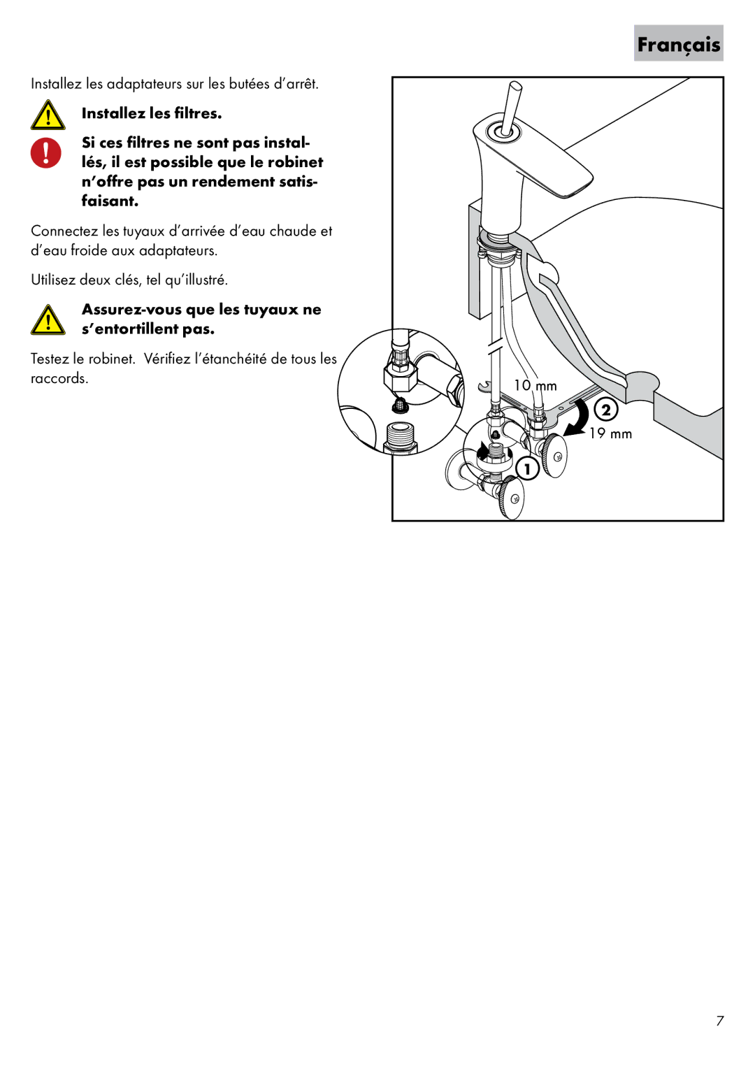 Hans Grohe 15072XX1, 15070XX1 installation instructions Français 