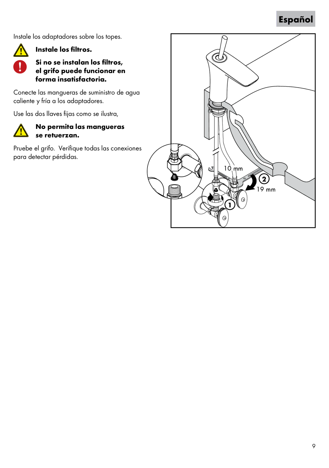 Hans Grohe 15072XX1, 15070XX1 installation instructions Español 