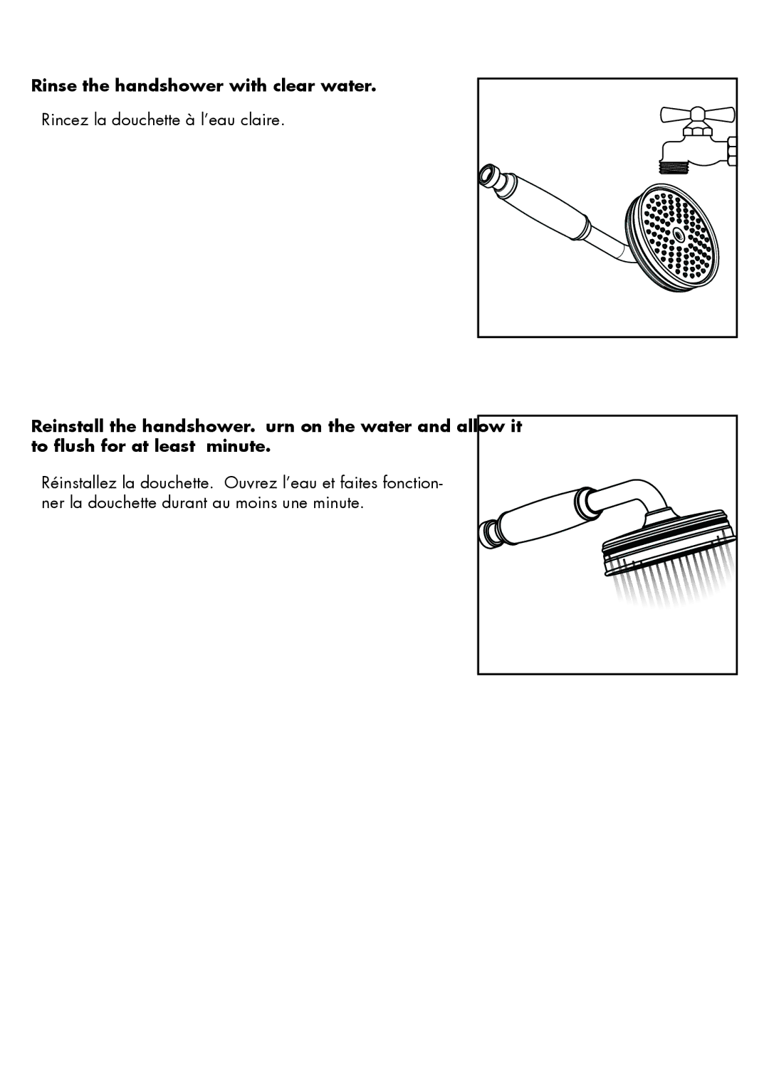 Hans Grohe 16320XX1 installation instructions Rincez la douchette à l’eau claire 