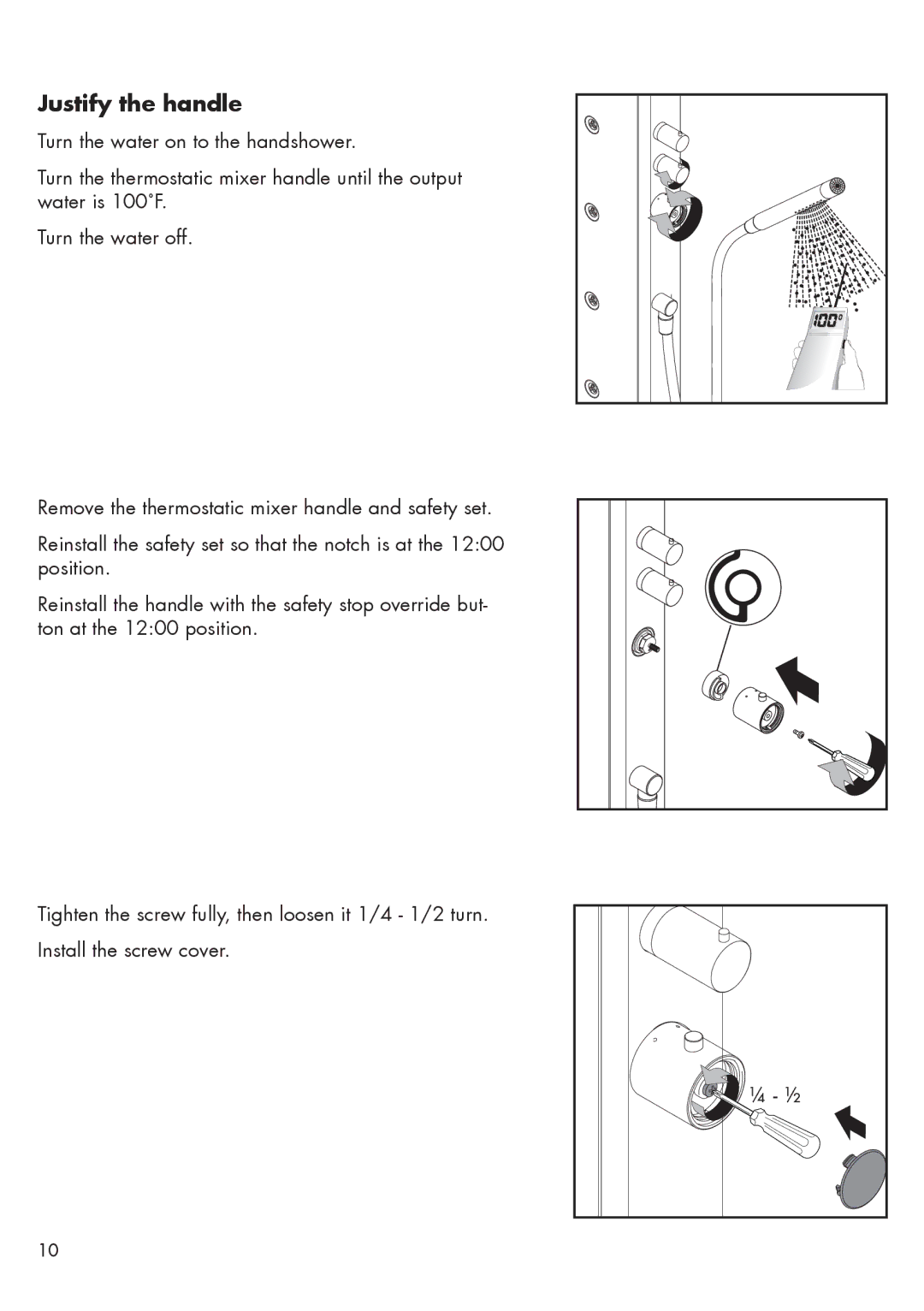 Hans Grohe 26017XX1 installation instructions Justify the handle 