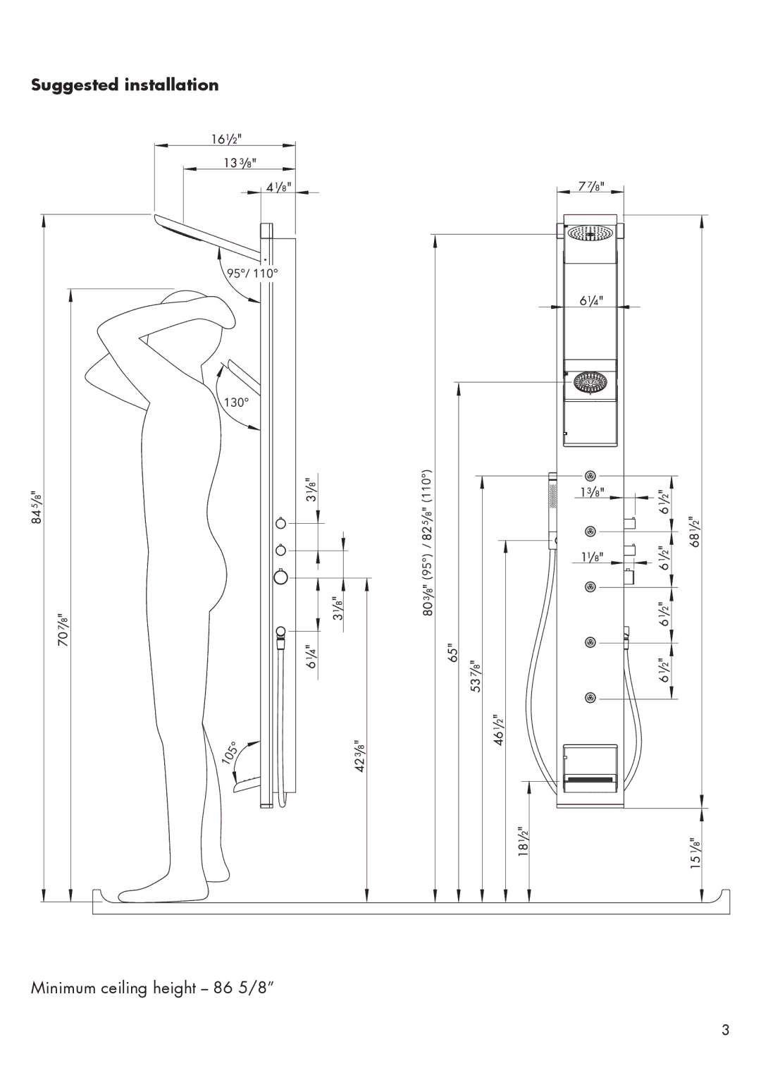 Hans Grohe 26017XX1 installation instructions Suggested installation 