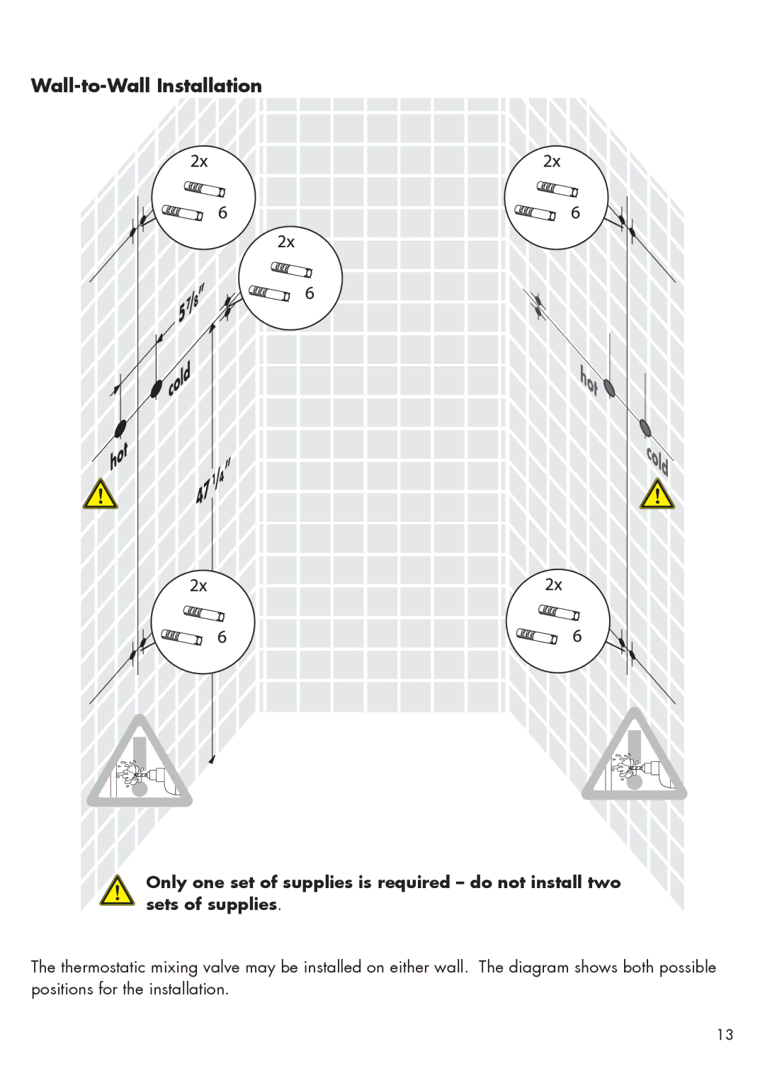 Hans Grohe 26396001 installation instructions Wall-to-Wall Installation 