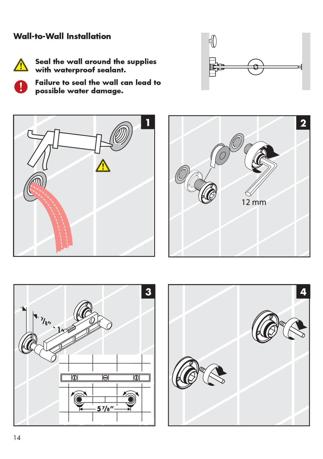 Hans Grohe 26396001 installation instructions Wall-to-Wall Installation 