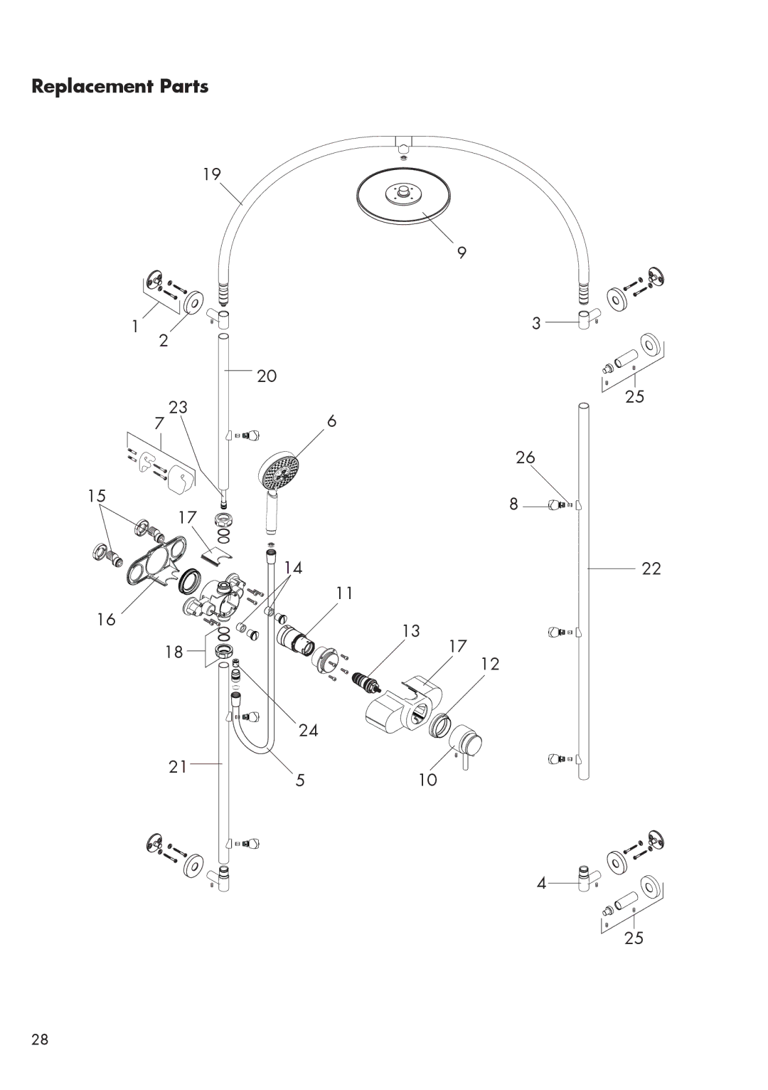 Hans Grohe 26396001 installation instructions Replacement Parts 