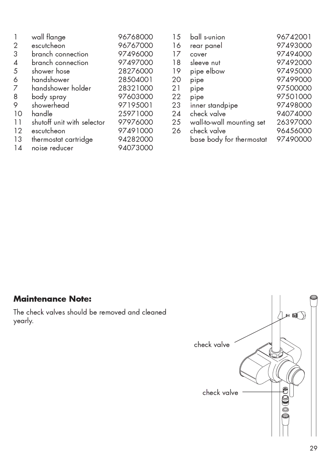 Hans Grohe 26396001 installation instructions Maintenance Note 