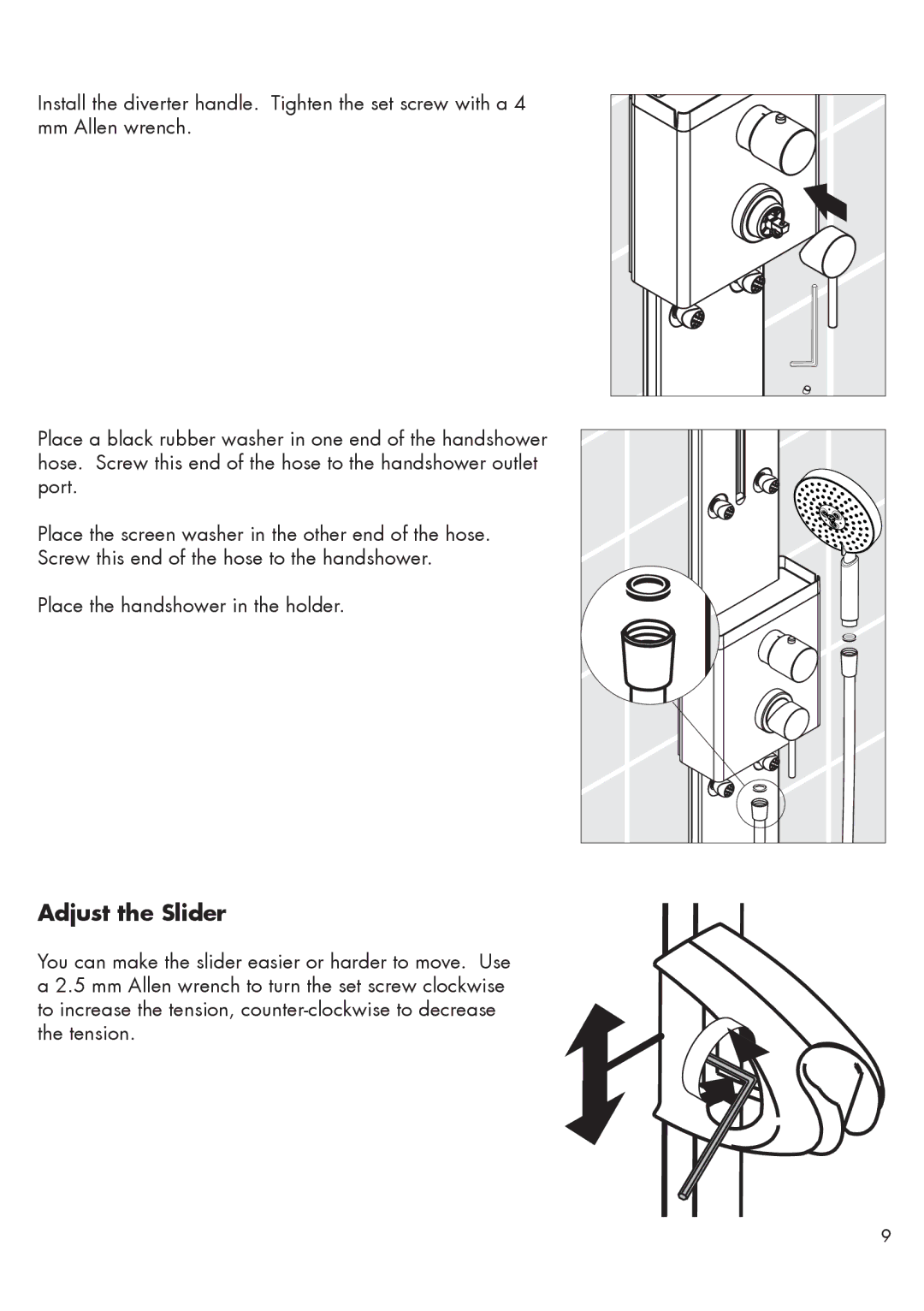 Hans Grohe 27005XX1 installation instructions Adjust the Slider 