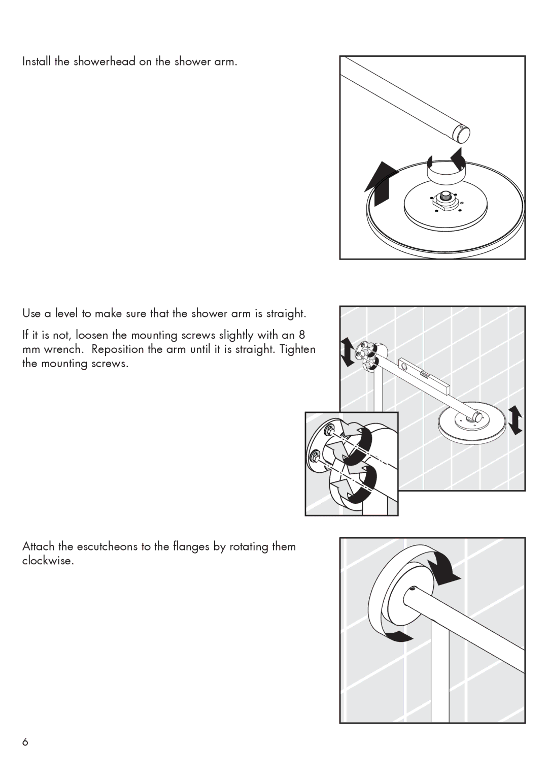 Hans Grohe 27164001 installation instructions Install the showerhead on the shower arm 