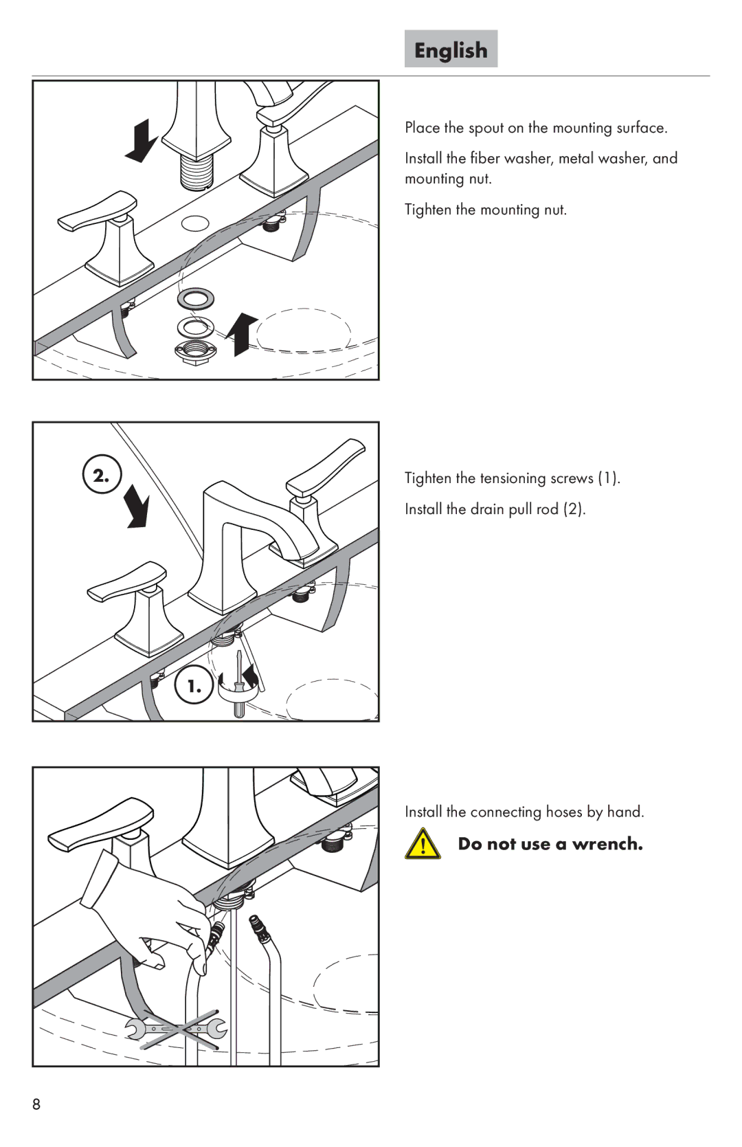 Hans Grohe 31073XX1 installation instructions Do not use a wrench 