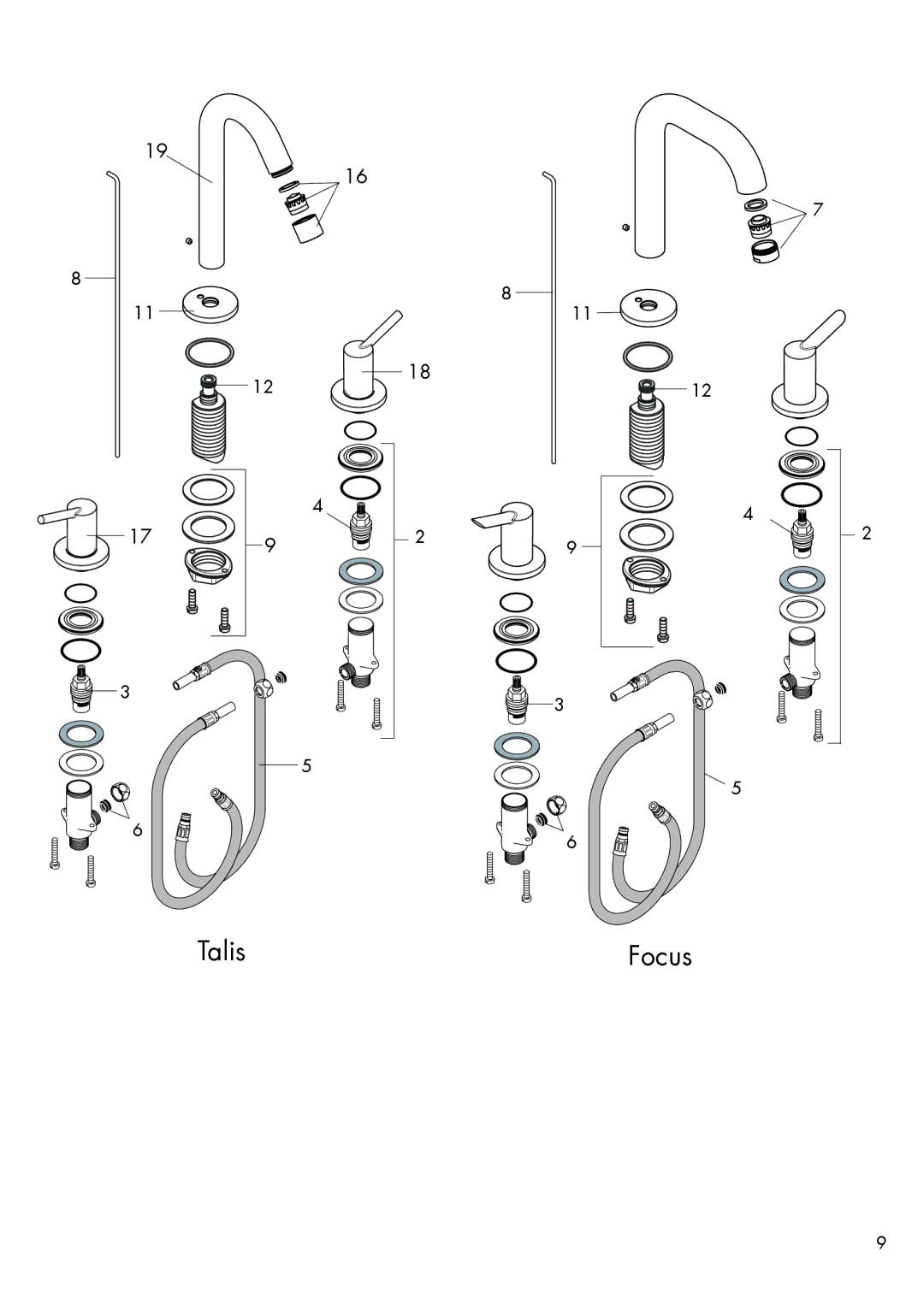 Hans Grohe 31263XX1, 31063XX1, 31730001 installation instructions Talis 