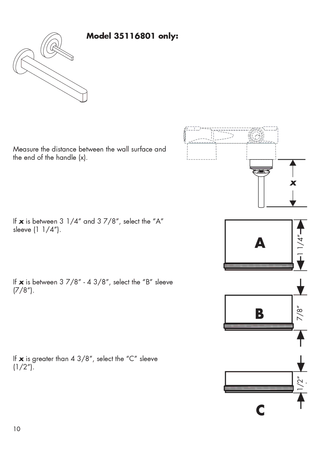 Hans Grohe 35115801 installation instructions Model 35116801 only 