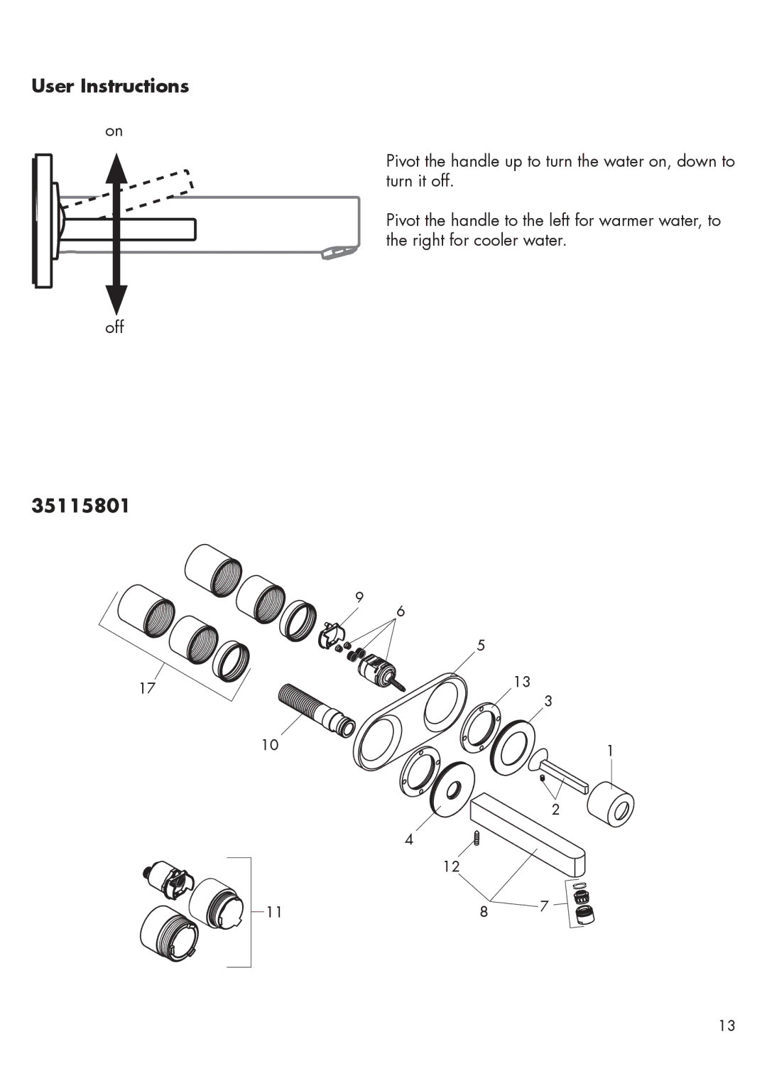 Hans Grohe 35115801, 35116801 installation instructions User Instructions 