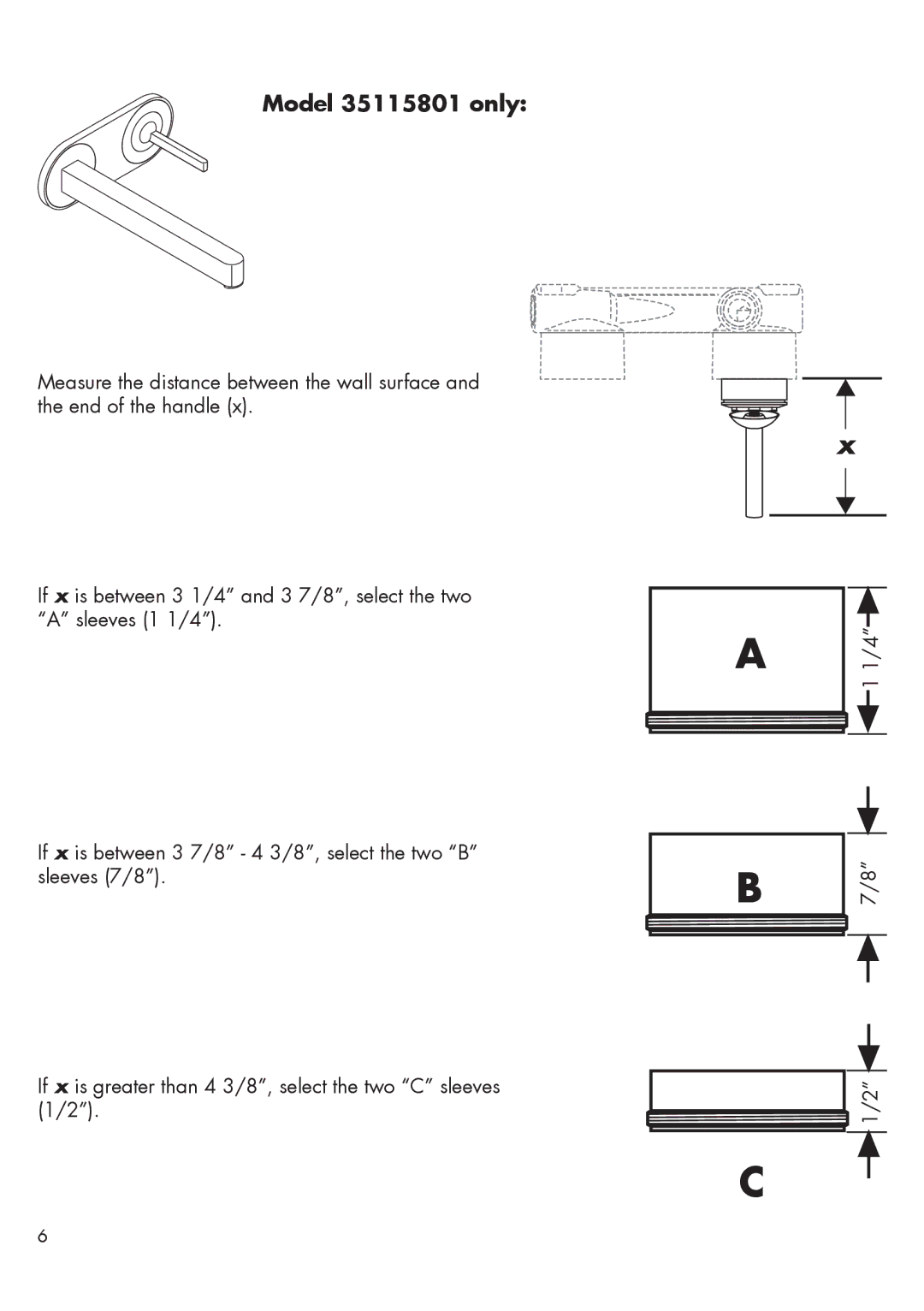 Hans Grohe 35116801 installation instructions Model 35115801 only 