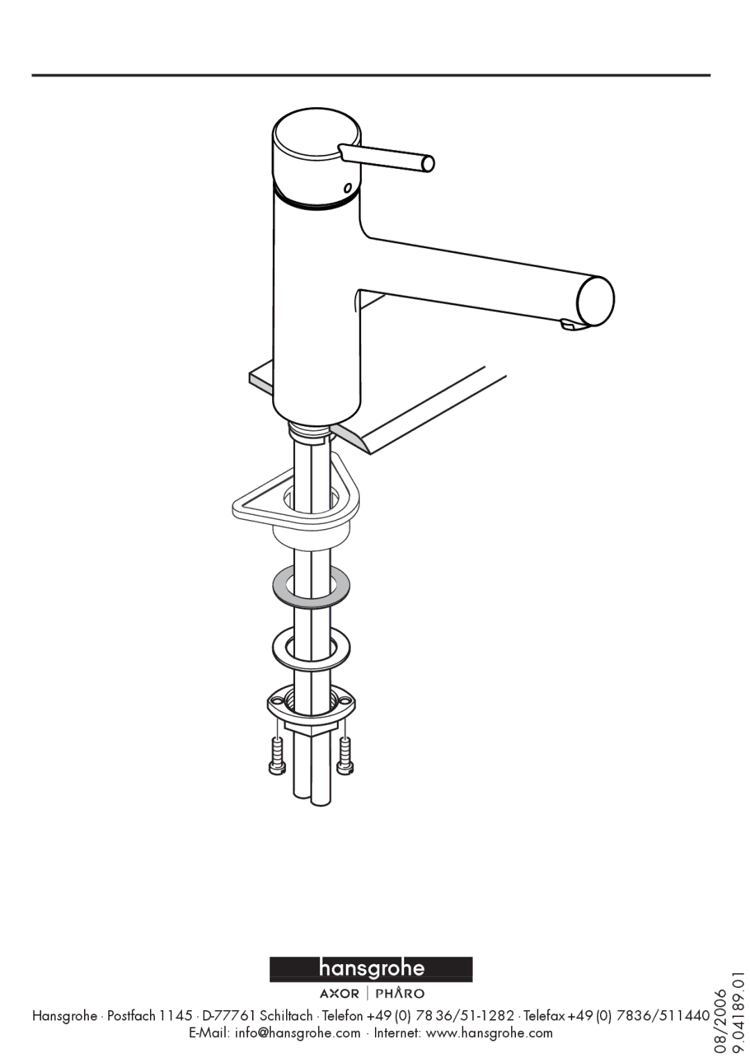 Hans Grohe 97523000 manual 04189.01 