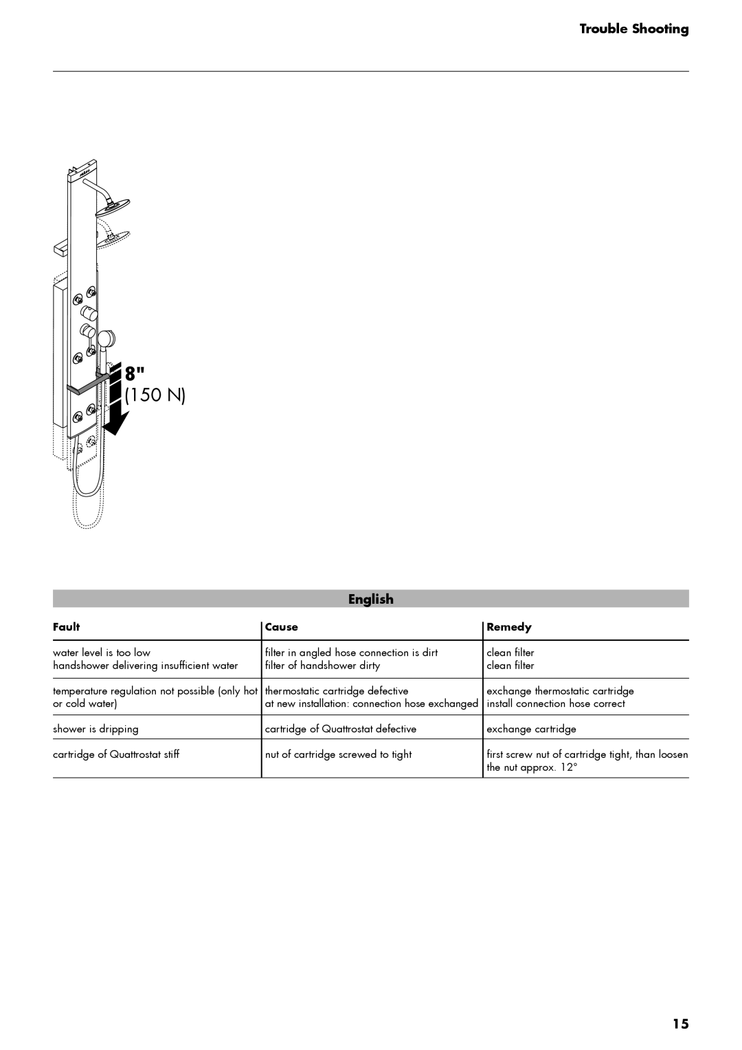 Hans Grohe DP Lift 2 M 20 manual Trouble Shooting, English 