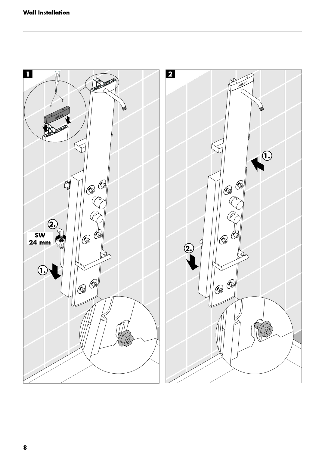 Hans Grohe DP Lift 2 M 20 manual Wall Installation 