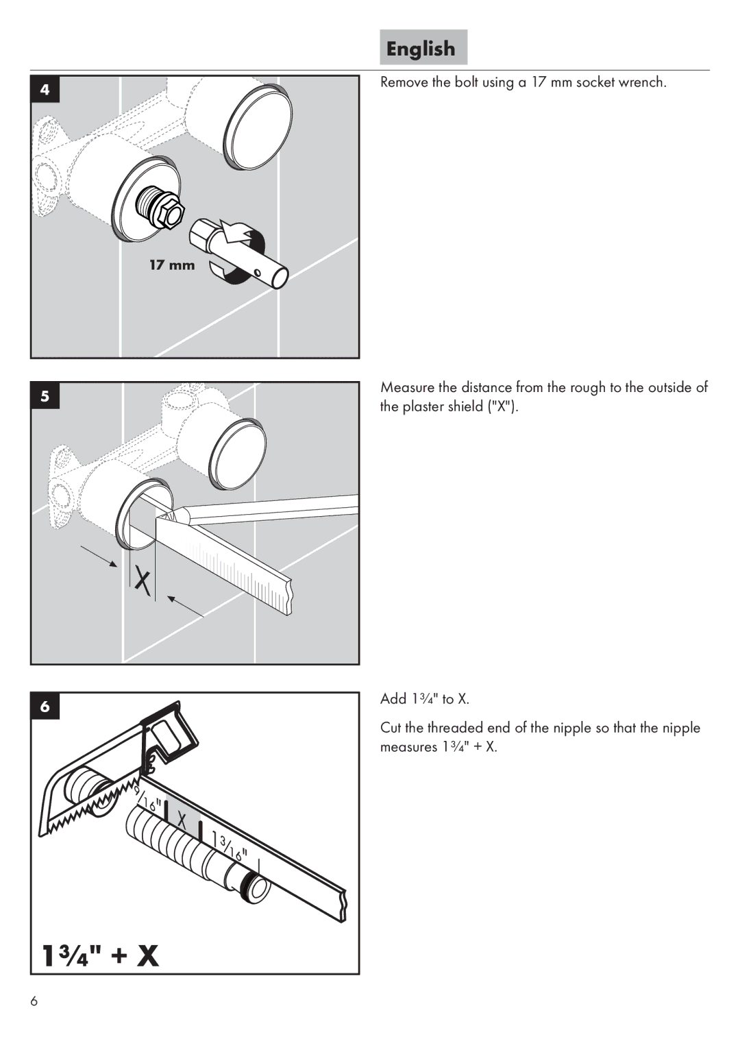 Hans Grohe Talis S 31611 xx 1, Metris C 31003xx 1, Metris S 31163xx 1 installation instructions ¾ + 