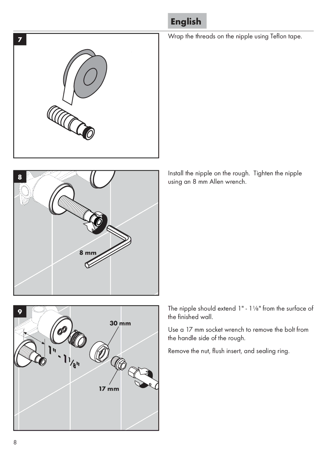 Hans Grohe Metris S 31163xx 1, Talis S 31611 xx 1, Metris C 31003xx 1 installation instructions 30 mm 