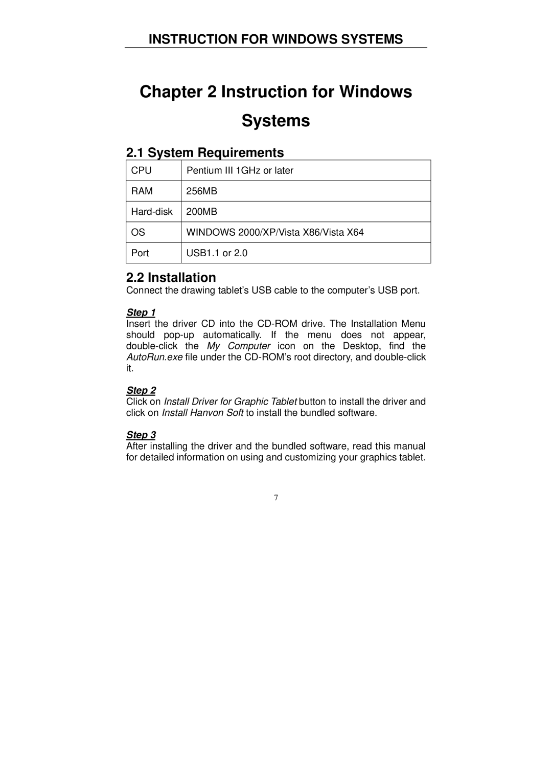 Hanvon 0504, 0806, 0605 manual System Requirements, Installation 