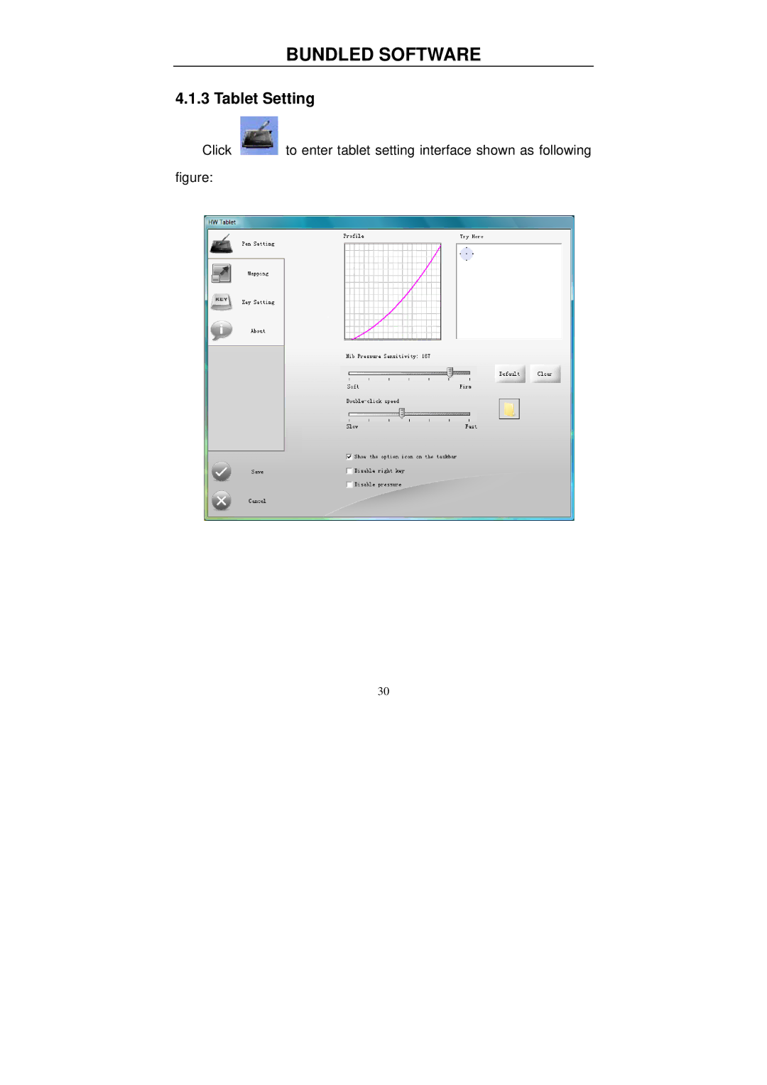 Hanvon 0605, 0806, 0504 manual Tablet Setting 