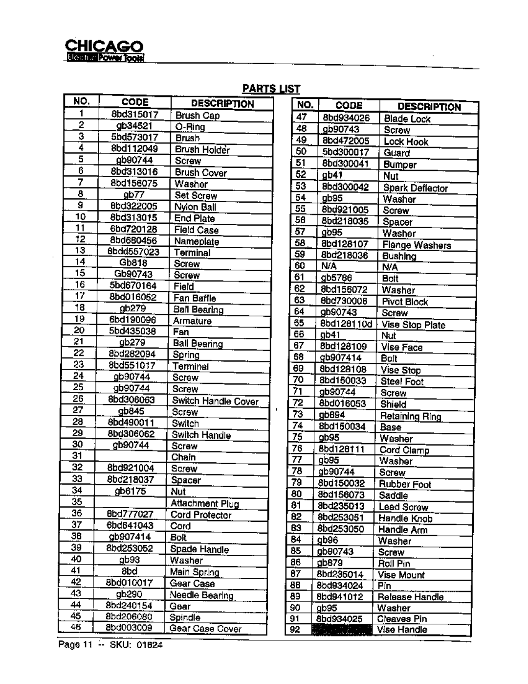 Harbor Freight Tools 01624 manual 