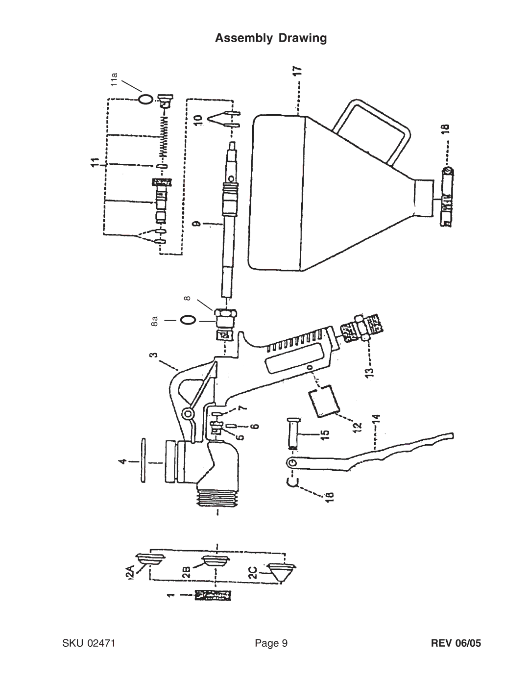 Harbor Freight Tools 02471 operating instructions Assembly Drawing 