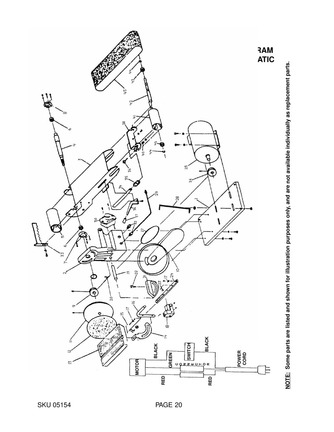 Harbor Freight Tools 05154 operating instructions Assembly Diagram & Wiring Schematic 