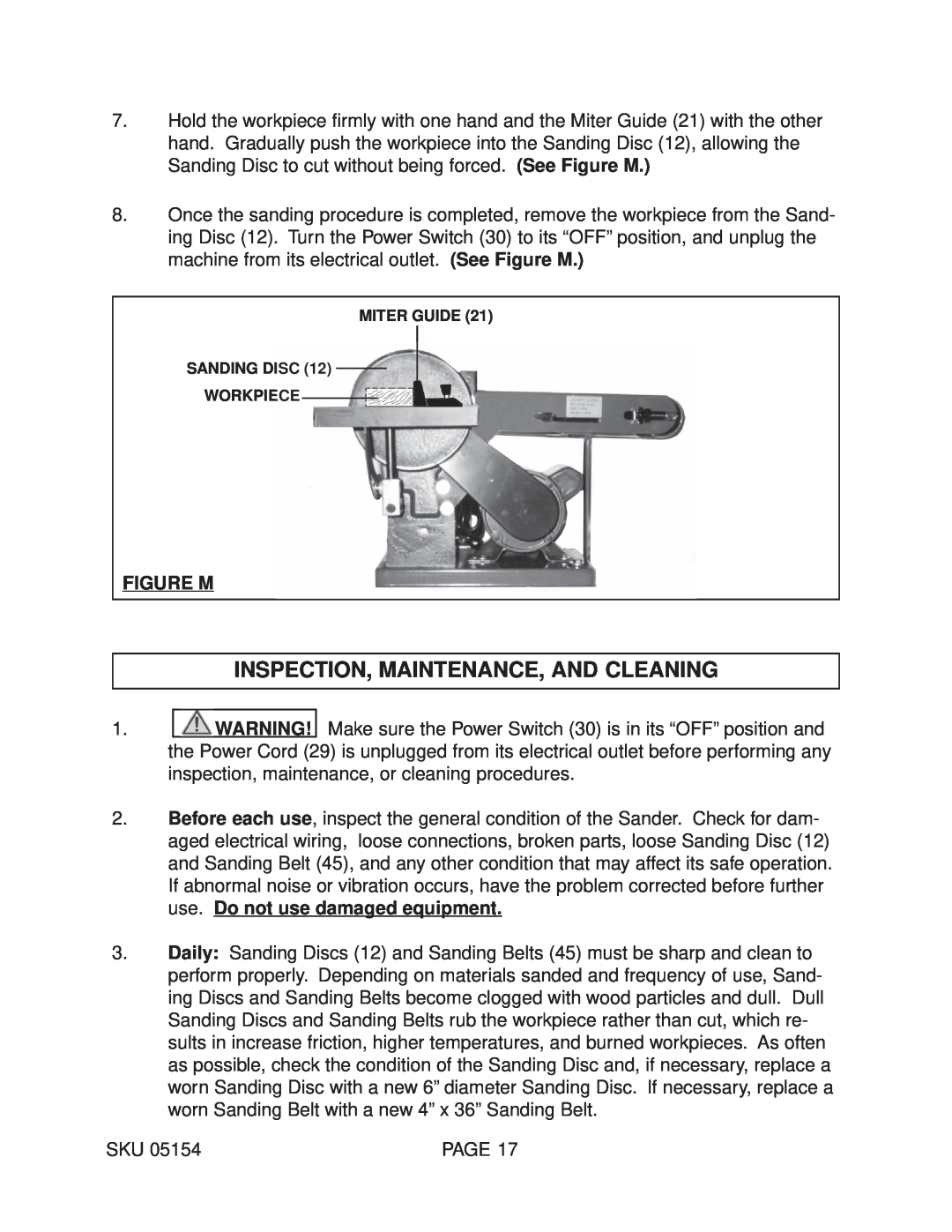 Harbor Freight Tools 05154 operating instructions Inspection, Maintenance, And Cleaning, Figure M 