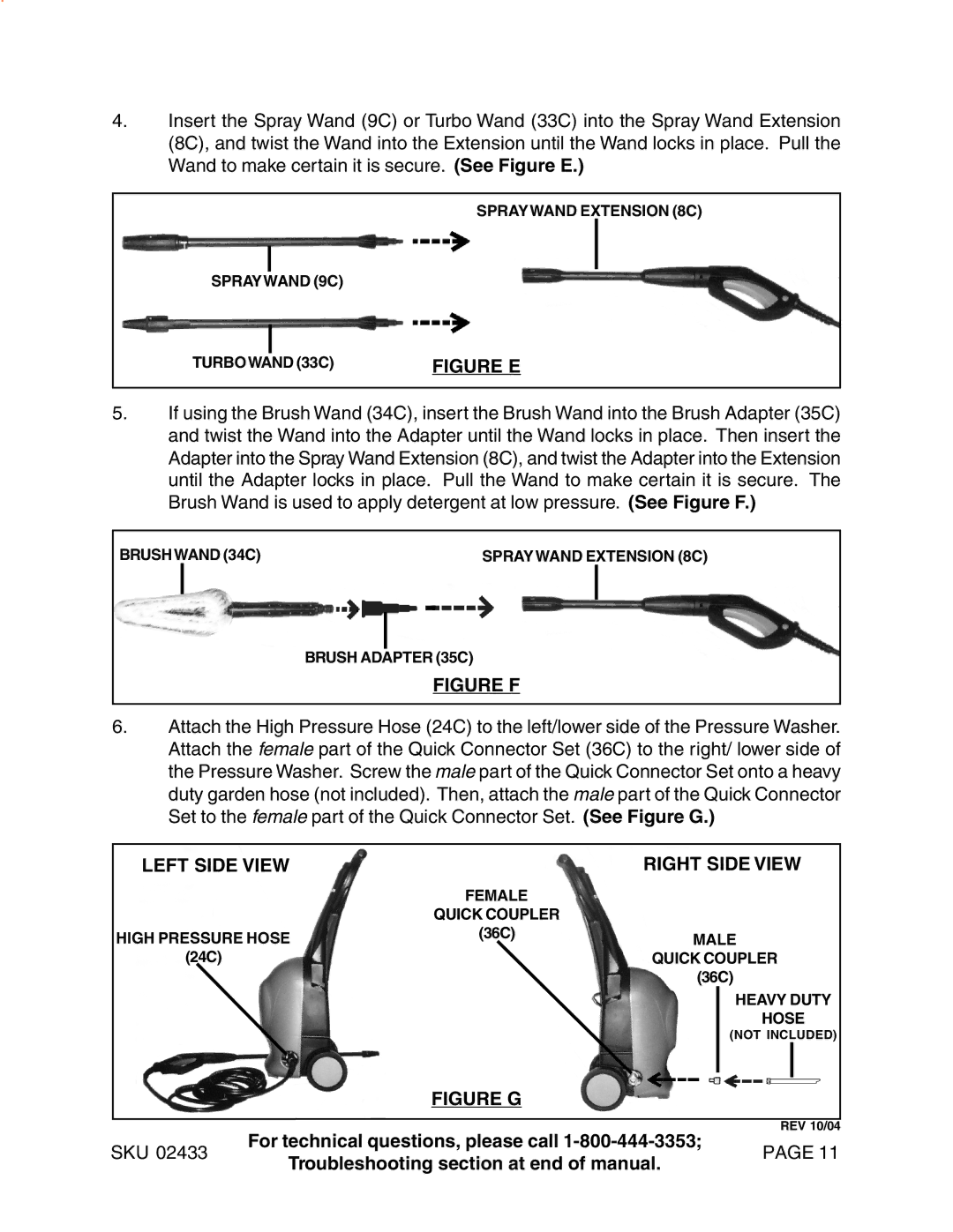 Harbor Freight Tools 2433 manual Figure E 