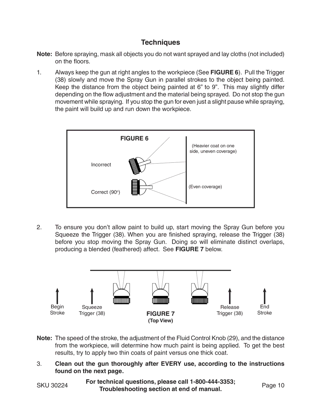 Harbor Freight Tools 30224 operating instructions Techniques 