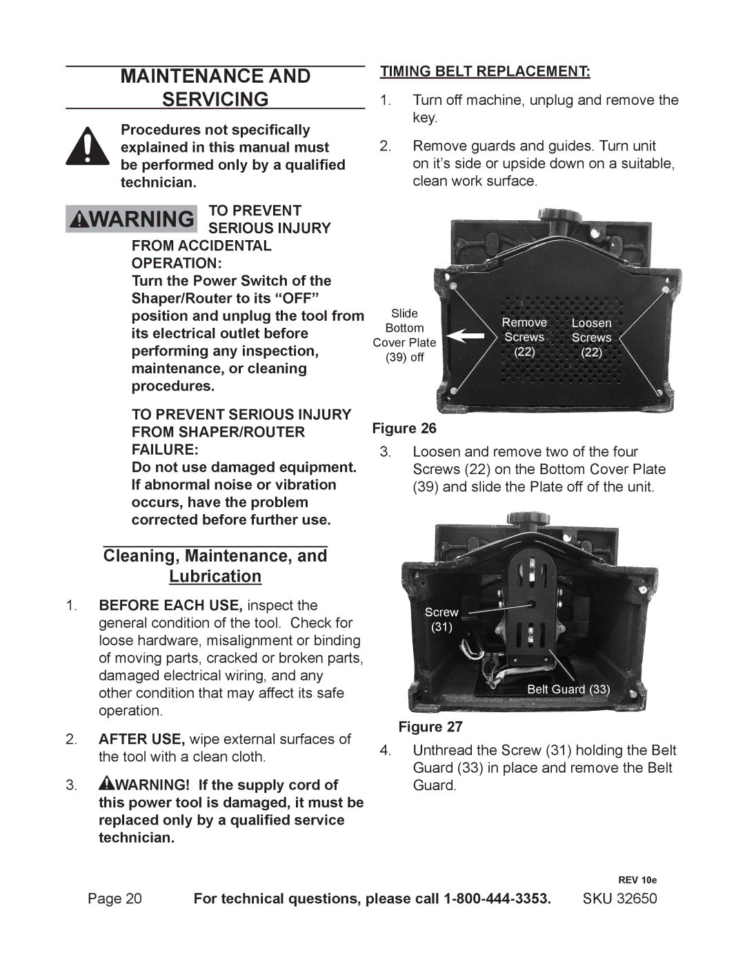 Harbor Freight Tools 32650 operating instructions Maintenance Servicing, Cleaning, Maintenance, Lubrication 