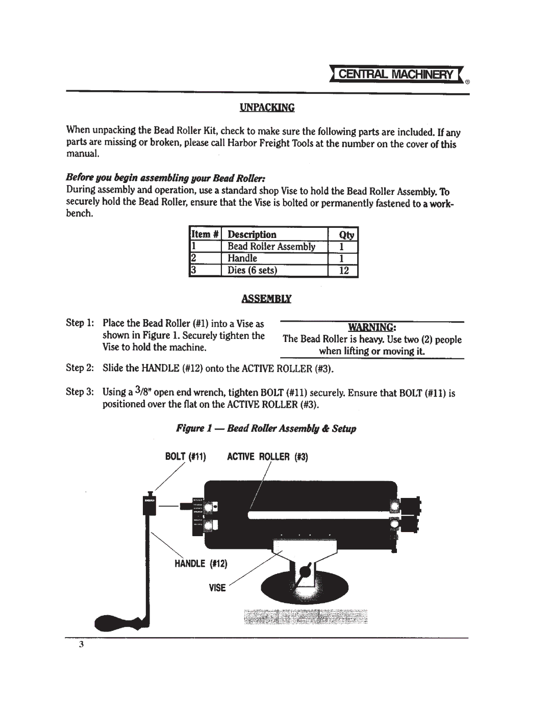 Harbor Freight Tools 34104 manual 