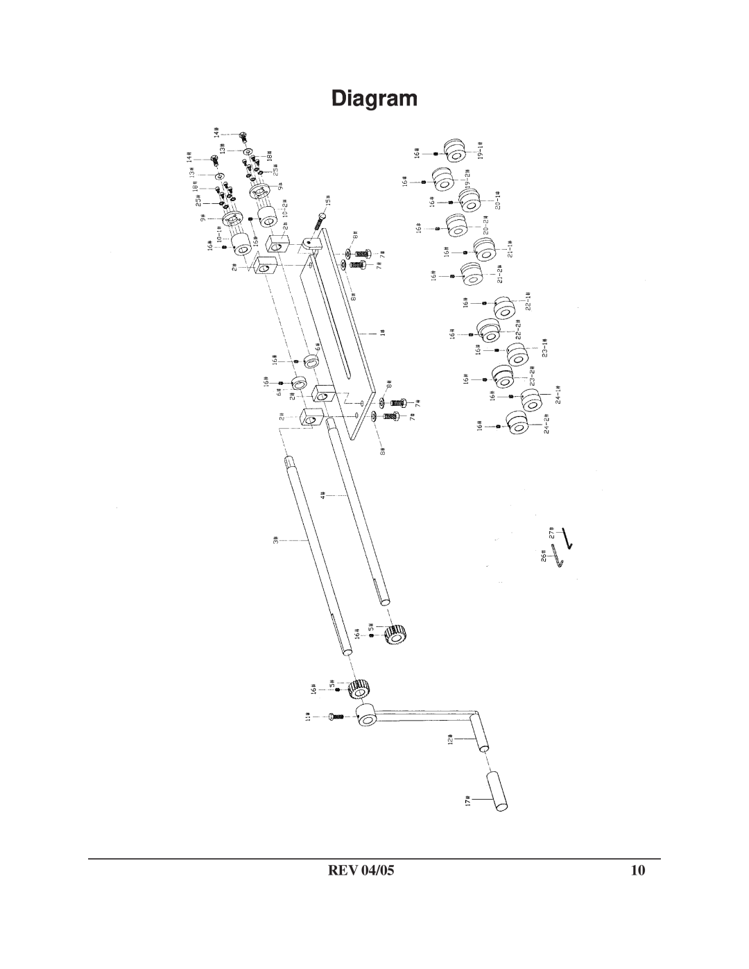 Harbor Freight Tools 34104 manual Diagram, REV 04/05 