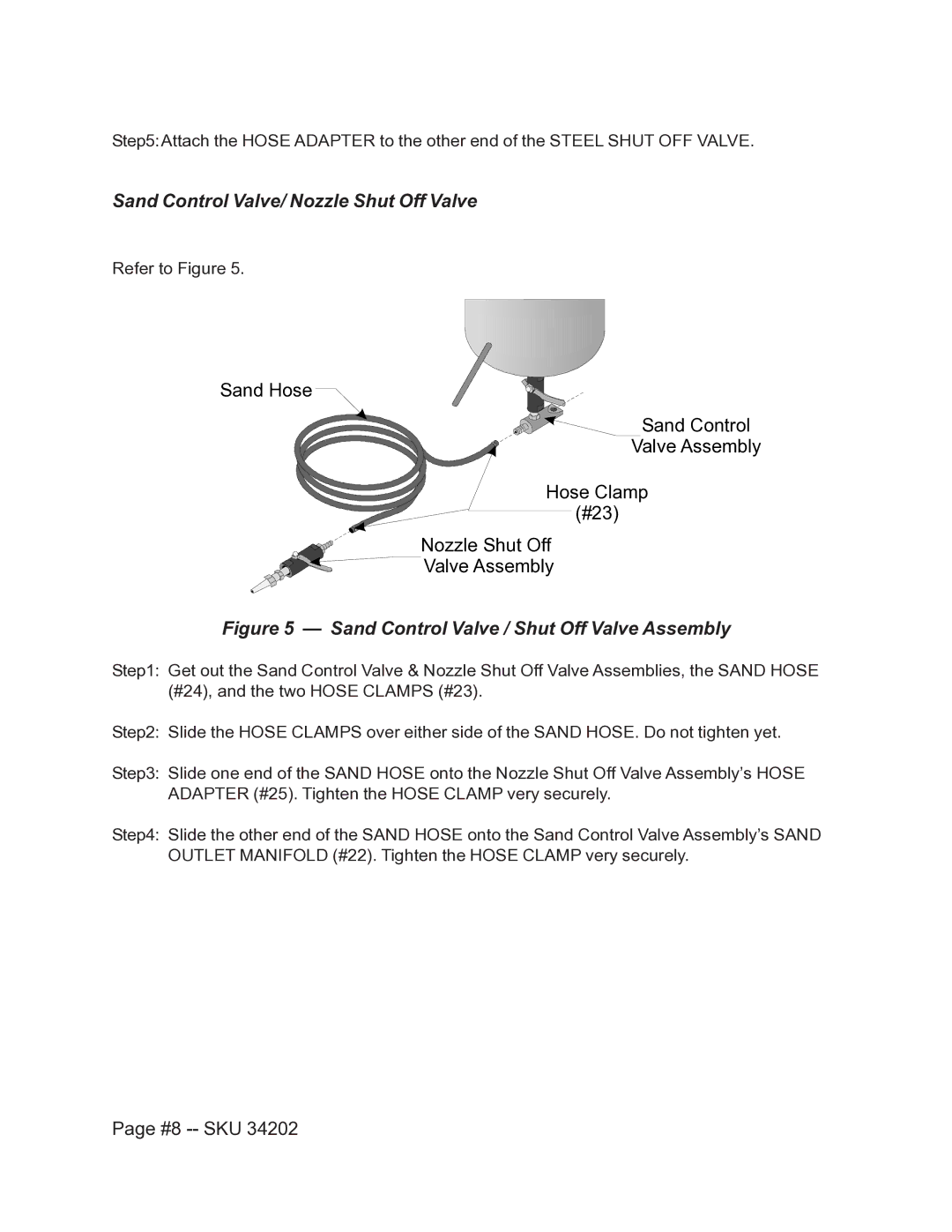 Harbor Freight Tools 34202 operating instructions Sand Control Valve/ Nozzle Shut Off Valve, #8 -- SKU 