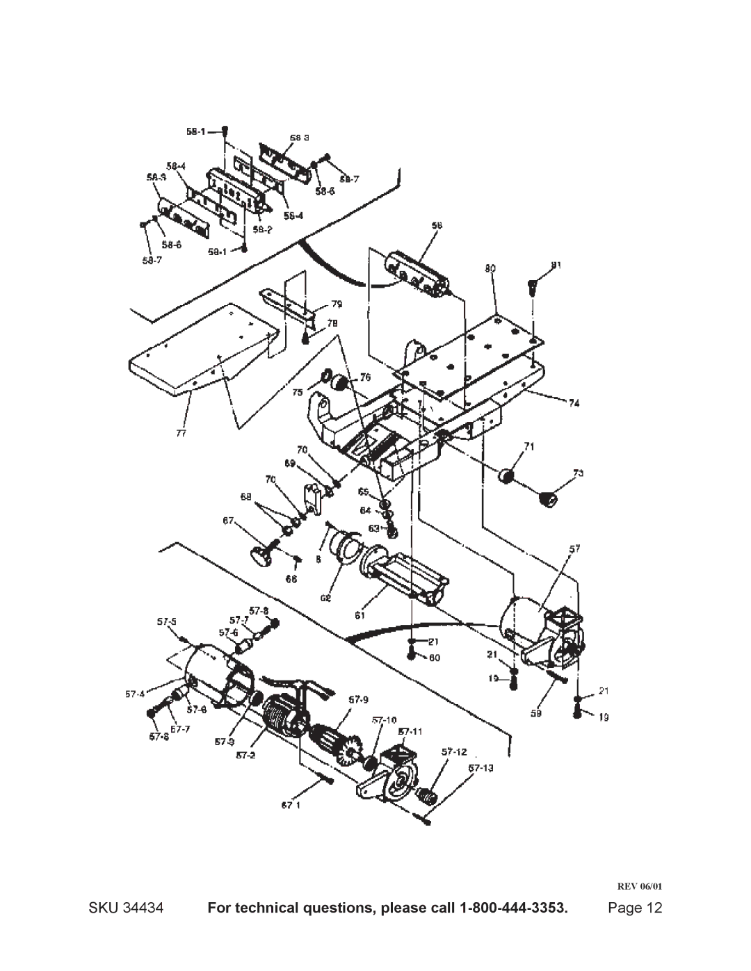 Harbor Freight Tools 34434 operating instructions REV 06/01 