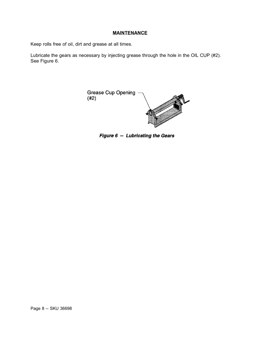 Harbor Freight Tools 36698 operating instructions Maintenance 