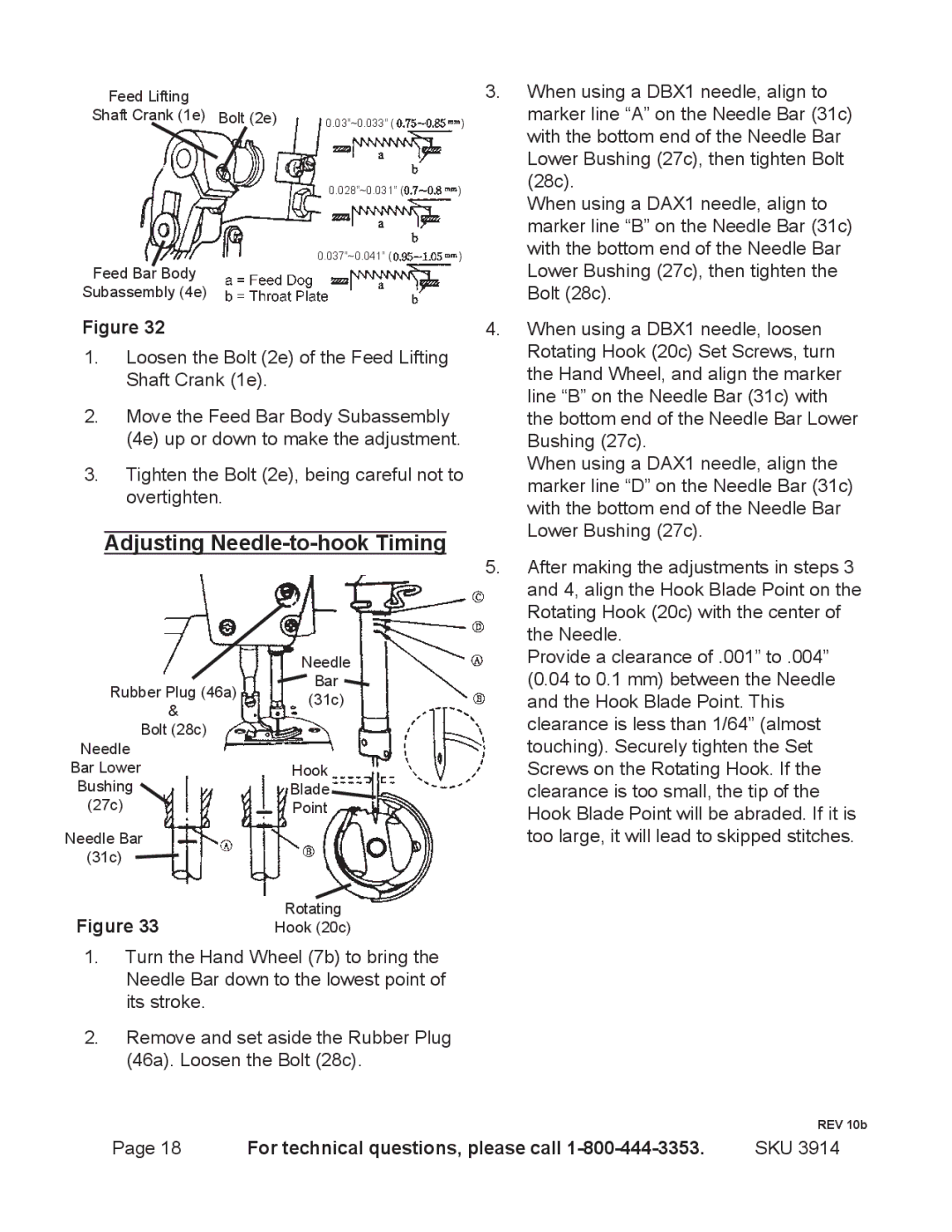 Harbor Freight Tools 3914 operating instructions Adjusting Needle-to-hook Timing 