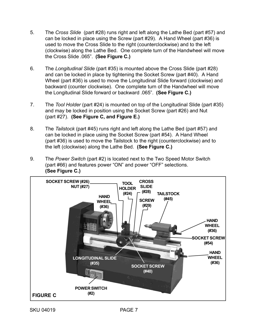 Harbor Freight Tools 4019 operating instructions Figure C 