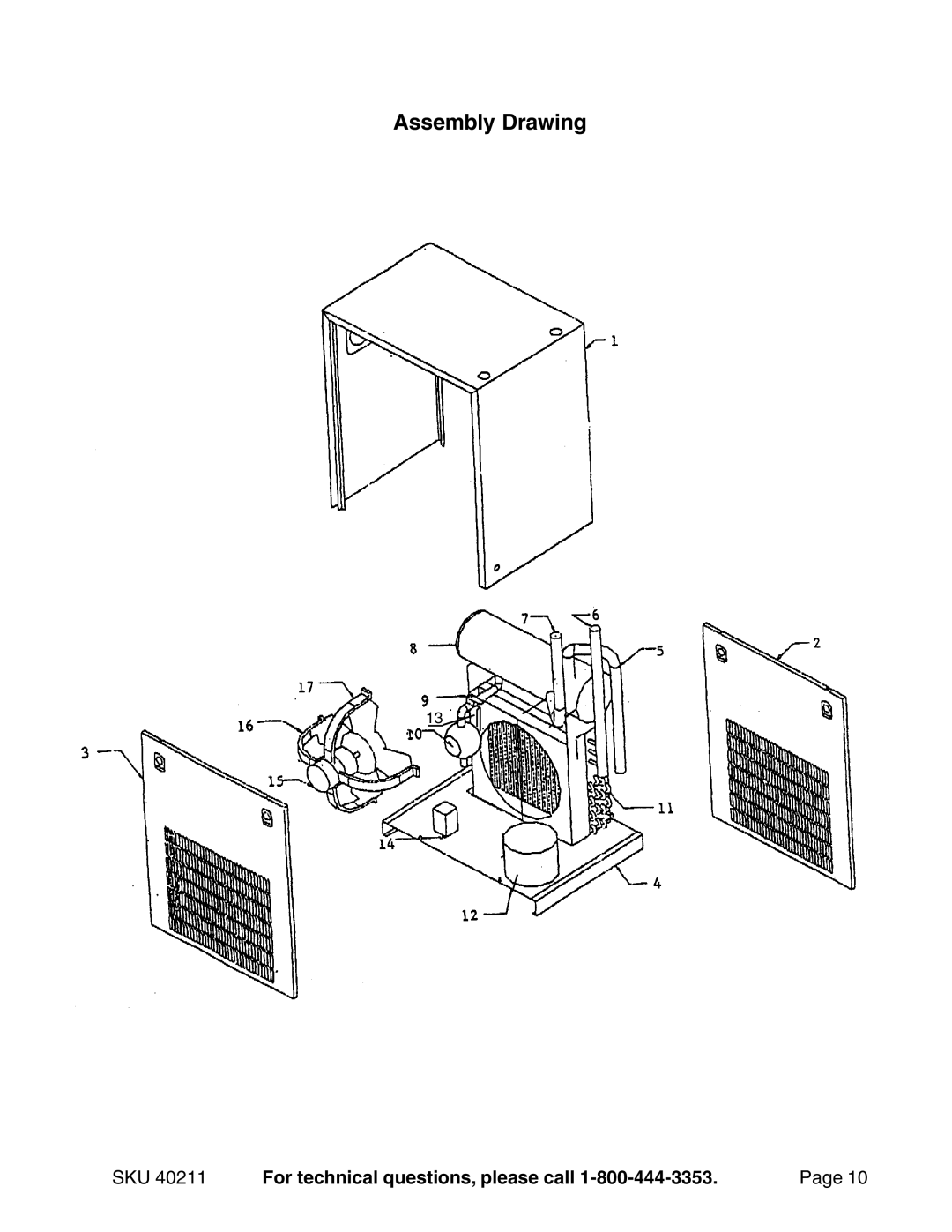 Harbor Freight Tools 40211 operating instructions Assembly Drawing 