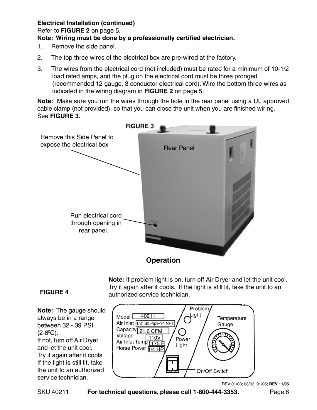 Harbor Freight Tools 40211 operating instructions Operation 