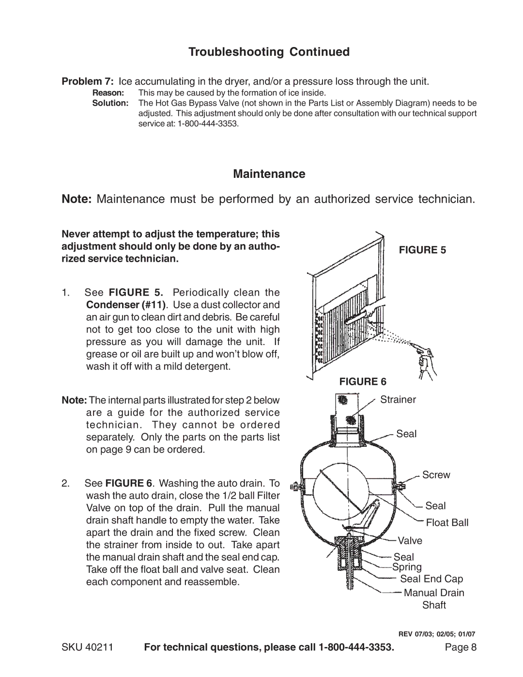 Harbor Freight Tools 40211 operating instructions Maintenance 